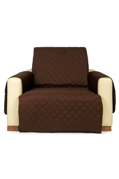 PATONE Armchair cover, quilted, 60x177cm, two sides, brown