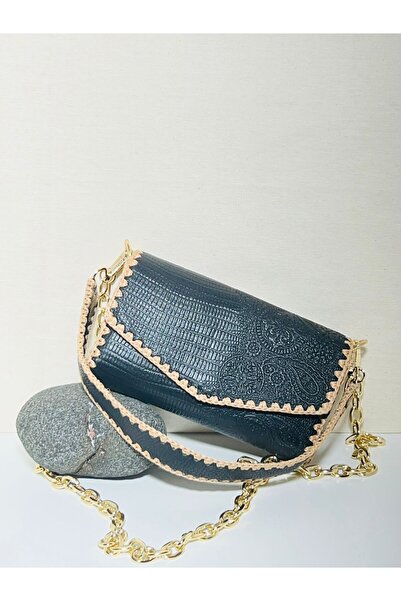 Marinca Damla Nero Bej Hakiki Gerçek Deri kol Omuz çantası