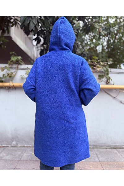DenizEge Italian Midi Length Felt Coat S Cobalt Blue