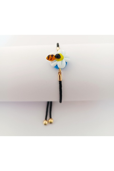 ADAMODART Daisy and Bee Murano Glass Beaded Bracelet