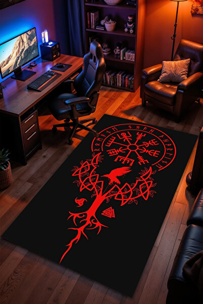 Charmbi Viking Pagan Desenli Kaymaz Taban Makinede Yıkanabilir Gaming Oyuncu ...
