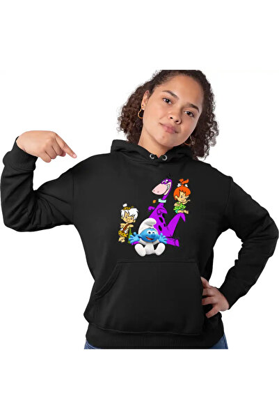 OEM Hanorac Femei Familia Flintstone Dino Bebe Strumf Pebbles Bamm Bamm