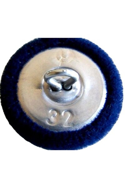 Eom Set of 50 navy metal shank buttons covered in velvet, round 2 cm