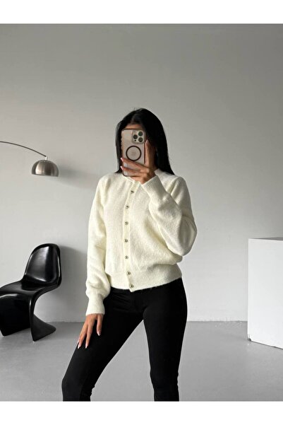 Secret Passion Lingerie New Season Button Detailed Textured Women's Knitwear Cardigan 52121007