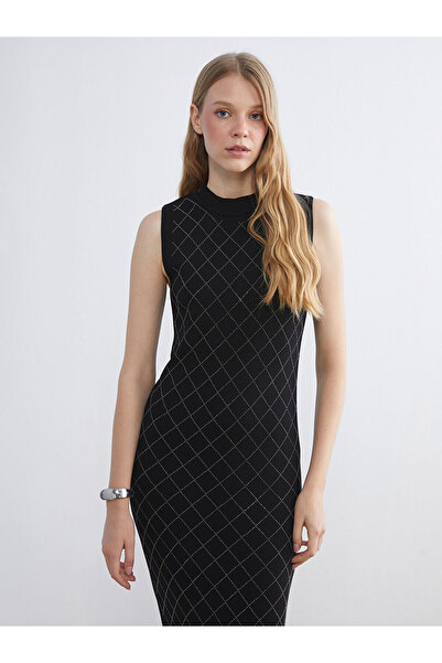 LC Waikiki New Season Mock Neck Stone Dress