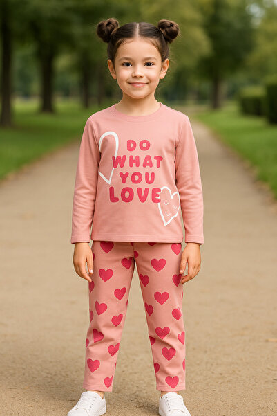 minikiss Girl's Stretch Fabric Single Jersey Fabric 100% Cotton Printed Bottom Top Set