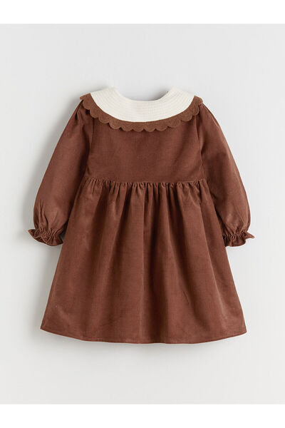 LC Waikiki artı yeni sezon Bebe Yaka Kız Çocuk Kadife Elbise