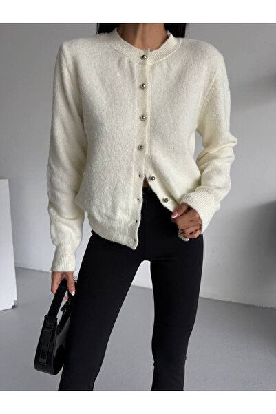 Secret Passion Lingerie New Season Button Detailed Textured Women's Knitwear Cardigan 52121007