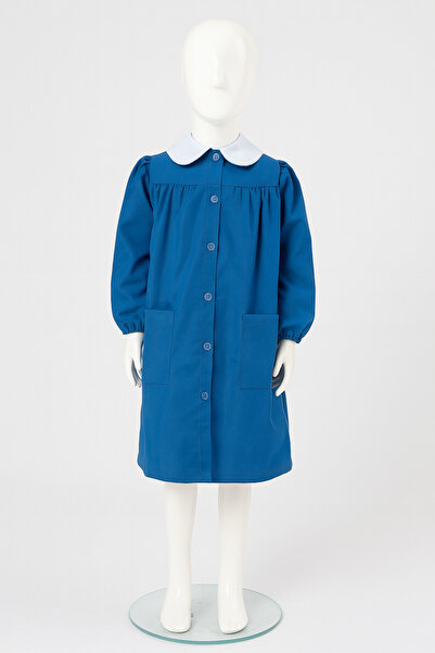 Butik Kız Çocuk Uzun Kollu Mavi Okul Önlüğü