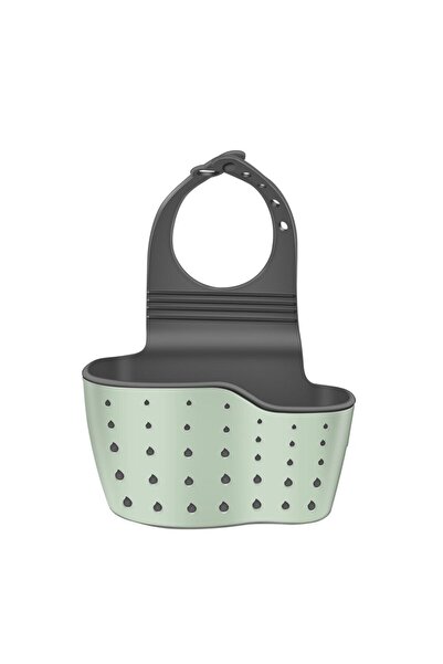 zola Dish sponge holder with drain, Zola®, adjustable tap hook, 24x12.5x9 cm, green