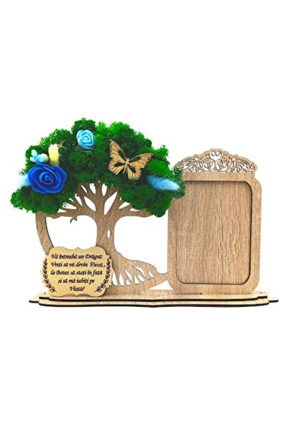 OEM Photo frame with the Tree of Life and lichens, message for Godparents/best friends, 30x18 cm