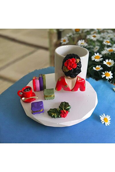 e&e süs dükkanı Special Design Coffee Cup Models with Book Figures