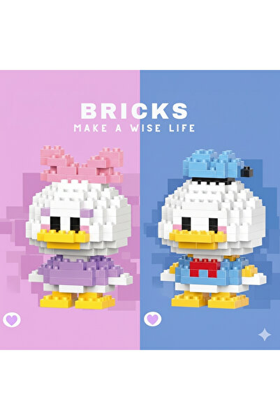 HEY GİDİ GİFT Bricks Donald Duck - Daisy Duck Mini Bricks 3D Puzzle / Sevimli...