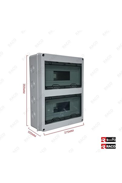 Raco MCB Distribution Box - 24-Way IP65 Waterproof Circuit Breaker Box with Transparent ABS Cover