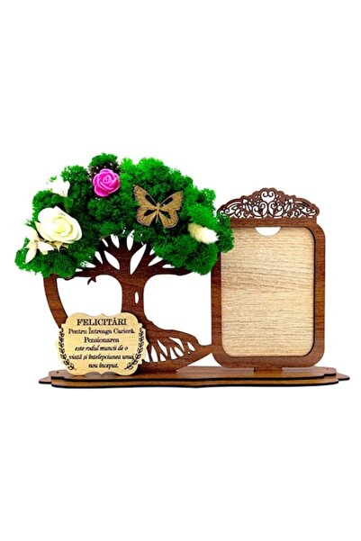 OEM Ramă foto decorativă Copacul Vieții cu licheni și mesaj pentru pensionari...