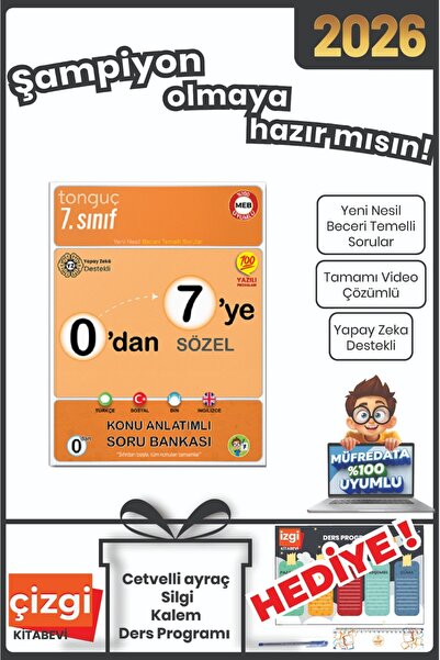 Tonguç Yayınları 0'dan 7'ye Sözel Konu Anlatımlı Soru Bankası