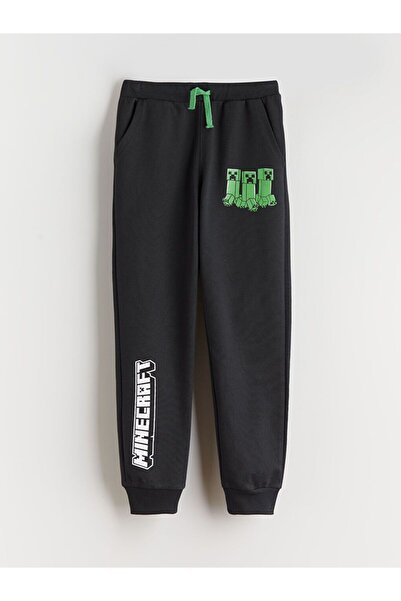 LC Waikiki LCW Kids Beli Lastikli Minecraft Baskılı Erkek Çocuk Jogger Eşofman Altı