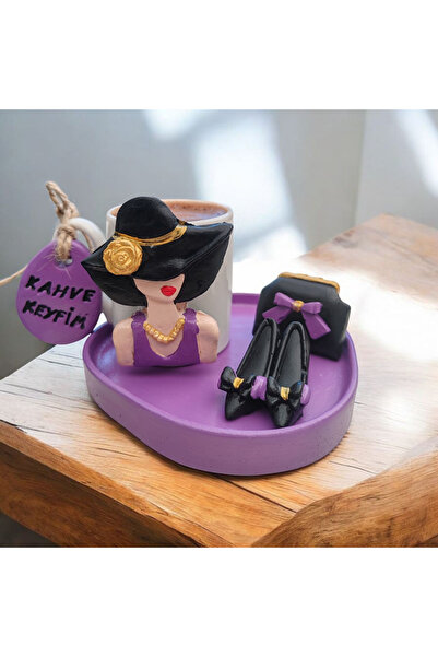 RivelCandle حالة القهوة التي تضفي الأناقة - للحب الأرجواني (طقم فناجين من حجر...