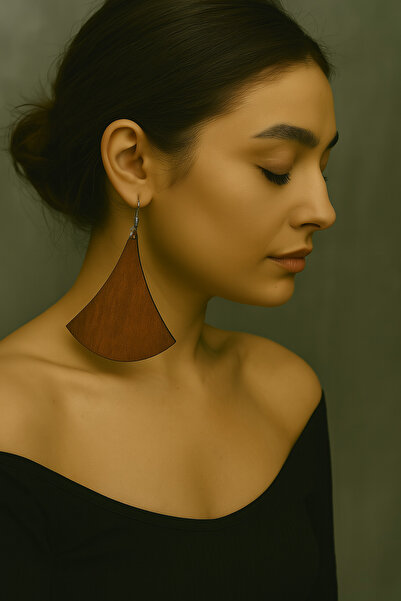 bitangosu Fan-Shaped Wooden Dangle Earrings – Tropical Breeze