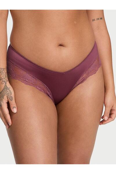 Victoria's Secret Deep Leg Cut Cheeky Panties with Rose Lace
