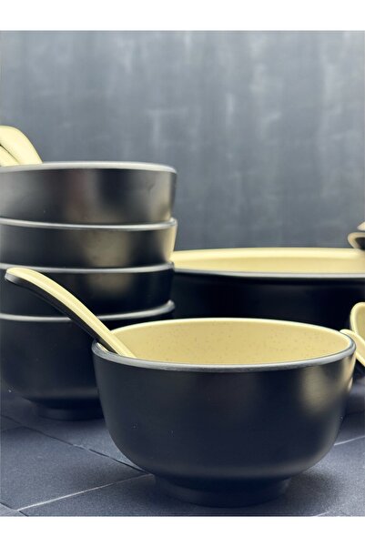 LANDREEN Luxury 15-Piece Melamine Soup Dinner Set for 6 People