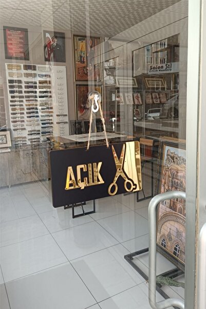 mars tasarım Ahşap Ayna Pleksi Açık Kapalı Kuaför Terzi Yönlendirme Tabelası Mağaza Kapı Yönlendirme