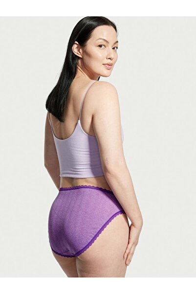 Victoria's Secret Ελαστικό βαμβακερό εσώρουχο μπόξερ με βαθύ πόδι
