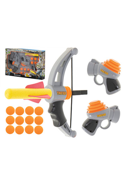 Ikonka Set doua pistoale cu gloante si arc cu sageti din spuma