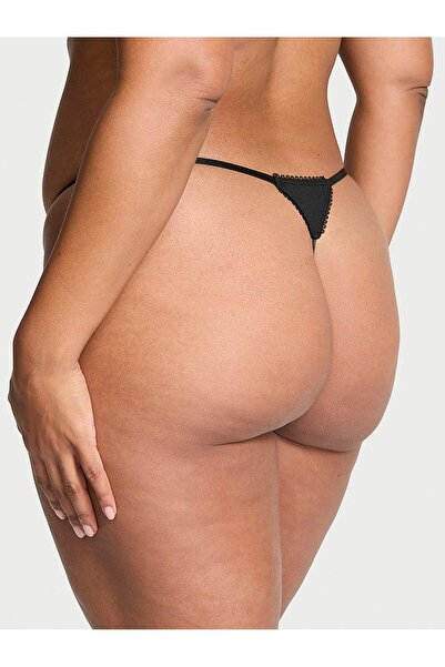 Victoria's Secret Chiloți din bumbac din tul cu buline în formă de V