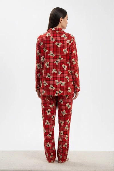 Butik Ayıcık Baskılı Pijama Takımı