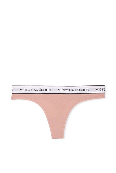 Victoria's Secret Tanga din bumbac cu logo