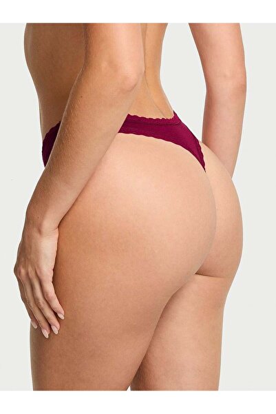 Victoria's Secret Ελαστικό βαμβακερό στρινγκ με δαντέλα