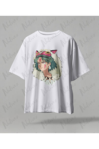 Nulivez تي شيرت أنيمي ستوديو جيبلي برينسيس مونونوكي مطبوع عالي الجودة مدمج قص...