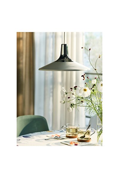 IKEA FYRTIOFYRA Pendant lamp, chrome effect/white, 38 cm