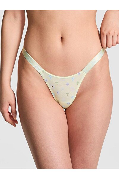 Victoria's Secret Micro tanga din bumbac cu detaliu logo