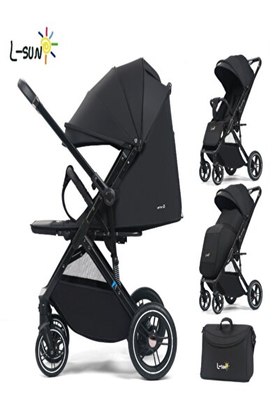 L-Sun Carucior Copii , sport cu pozitie de somn, pliere troler, husa de picioare si geanta