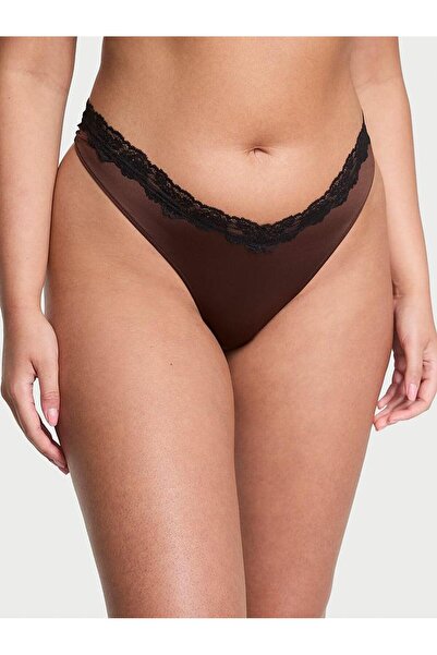 Victoria's Secret Lace Deep Leg Cut Thong