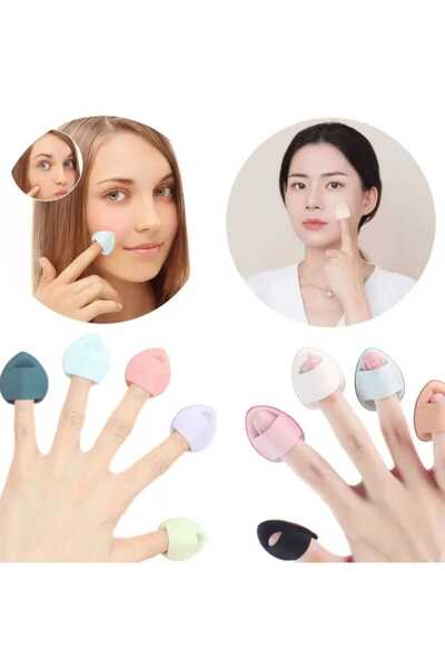 SEVRU Makyaj Süngeri Parmak Minik - Puf Kapatıcı, Allık, Pudra, Rötuş Süngeri 6 Adet