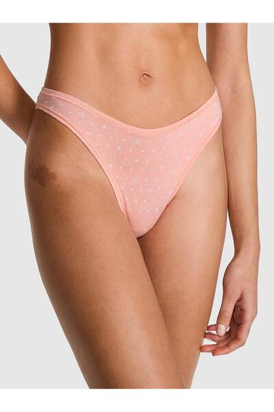 Victoria's Secret Βαμβακερό στρινγκ με βαθύ κόψιμο στα πόδια