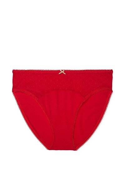 Victoria's Secret Tulle Cotton Polka Dot Deep Leg Cut Panties