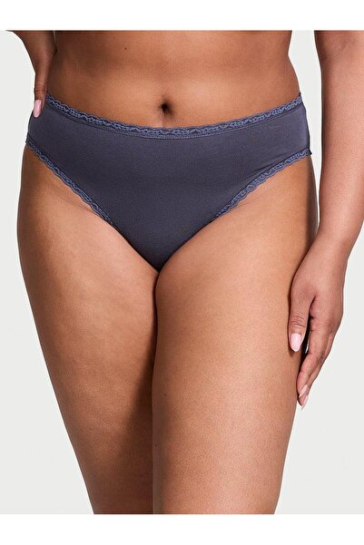 Victoria's Secret Δαντελένιο βαμβακερό εσώρουχο με βαθύ κόψιμο στα πόδια
