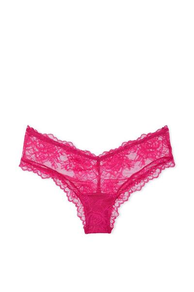 Victoria's Secret Deep Leg Cut Cheeky Panties with Rose Lace