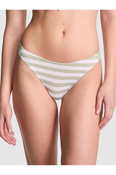 Victoria's Secret Logo Cotton Deep Leg Cut Thong