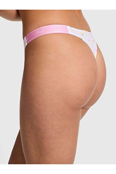 Victoria's Secret Tanga Deep Leg croială din bumbac cu logo