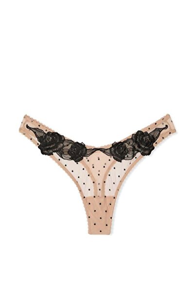 Victoria's Secret Lace Deep Leg Cut Thong
