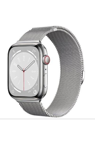 HYPERSOFT Apple Watch 3-4-5-6-7-8-9-10-Se Tüm Serilerle Uyumlu Paslanmaz Meta...