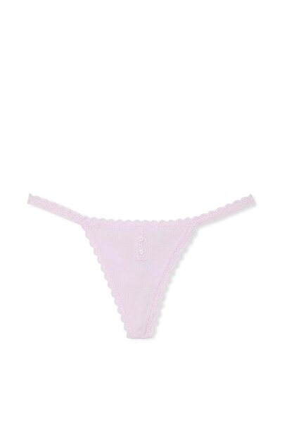 Victoria's Secret Cotton Pointelle Lace V-String Panties
