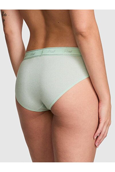 Victoria's Secret Λαμπερό βαμβακερό εσώρουχο Hiphugger με λεπτομέρεια λογότυπου