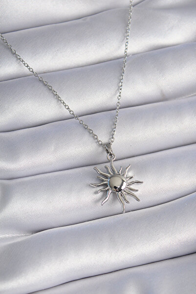Skygo 316L Steel Silver Color Chain Sun Figure Women's Necklace - Tj-Bko9431