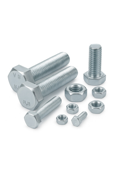 Gray Square Set 10 Suruburi metrice si Piulite hexagonale DIN 933 8.8 M8x45